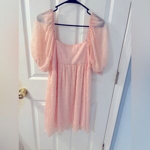 Altar’d State Sparkly Pink Babydoll Dress (Size M)